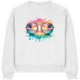 Tropical Sunset Glasses - Womens Organic Boxcut Sweatshirt