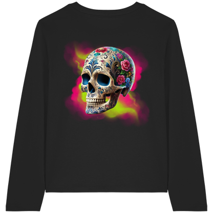 Floral Skull - Womens Organic Longsleeve