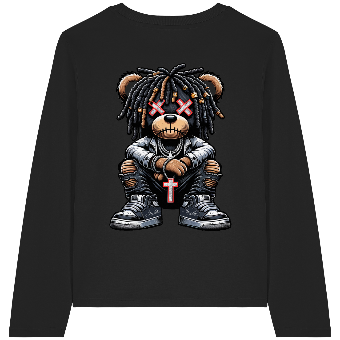 Bad Ass Teddy - Womens Organic Longsleeve