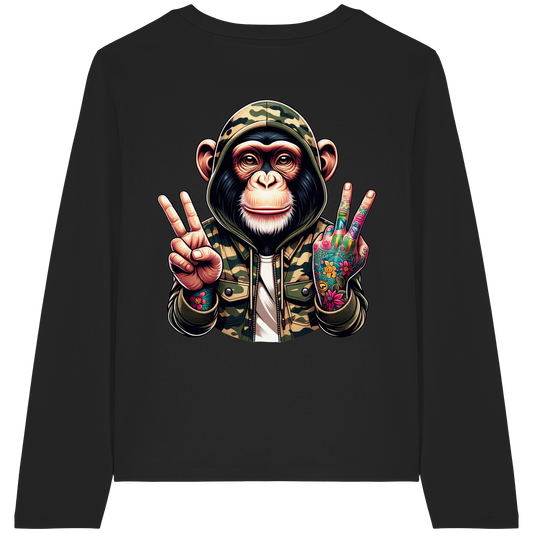 Jungle Ink Monkey - Womens Organic Longsleeve