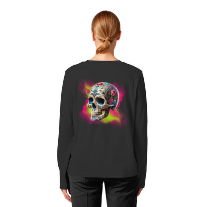 Floral Skull - Womens Organic Longsleeve