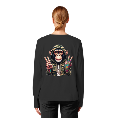 Jungle Ink Monkey - T-shirt bio à manches longues pour femme