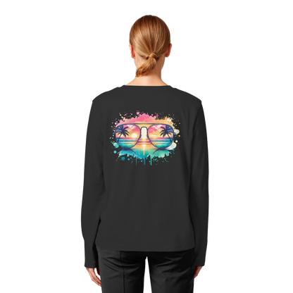Tropical Sunset Glasses - Womens Organic Longsleeve