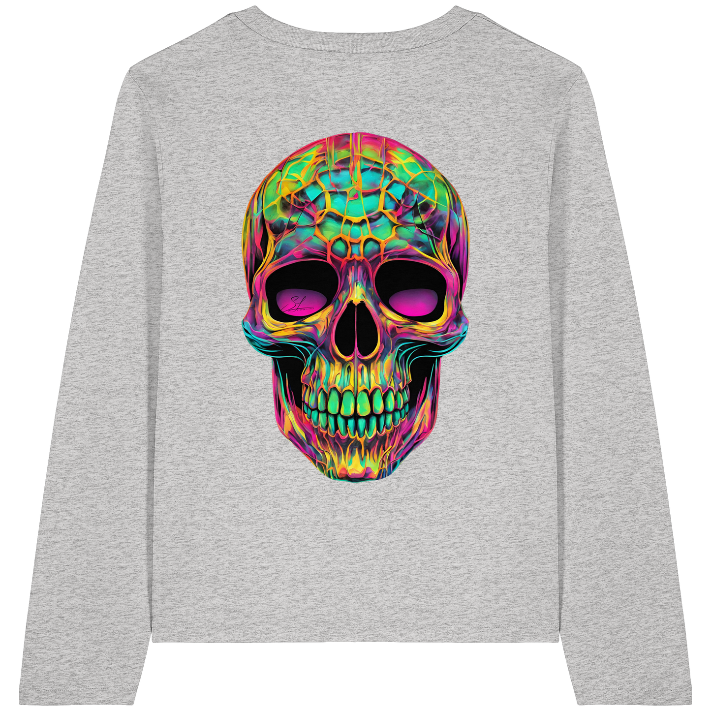 Psychedelic Skull - Womens Organic Longsleeve
