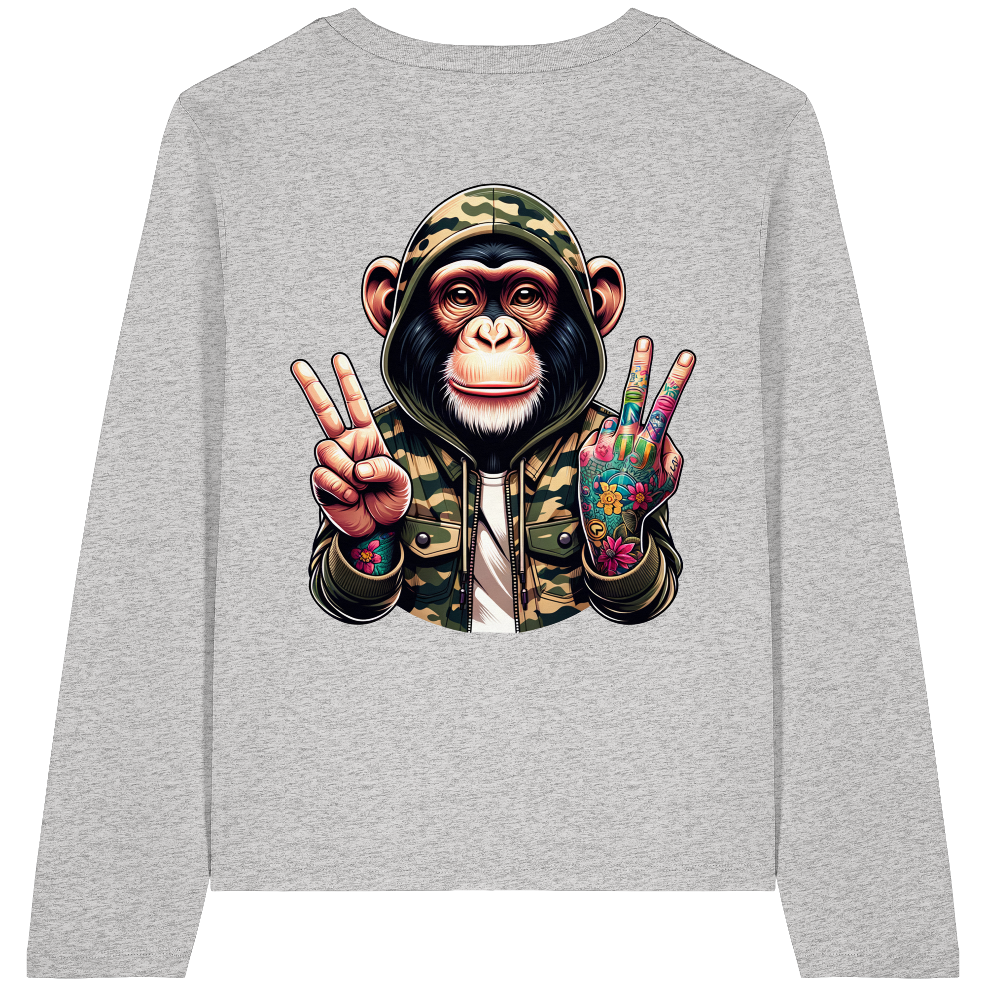 Jungle Ink Monkey - Womens Organic Longsleeve