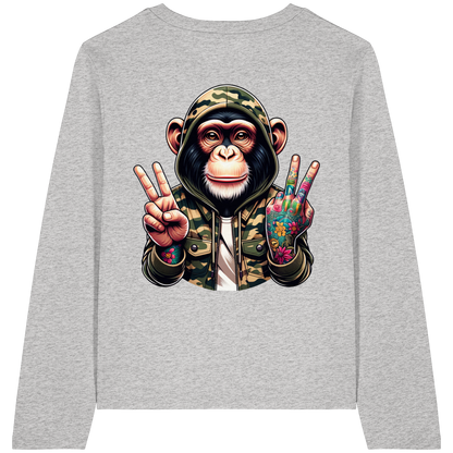 Jungle Ink Monkey - T-shirt bio à manches longues pour femme