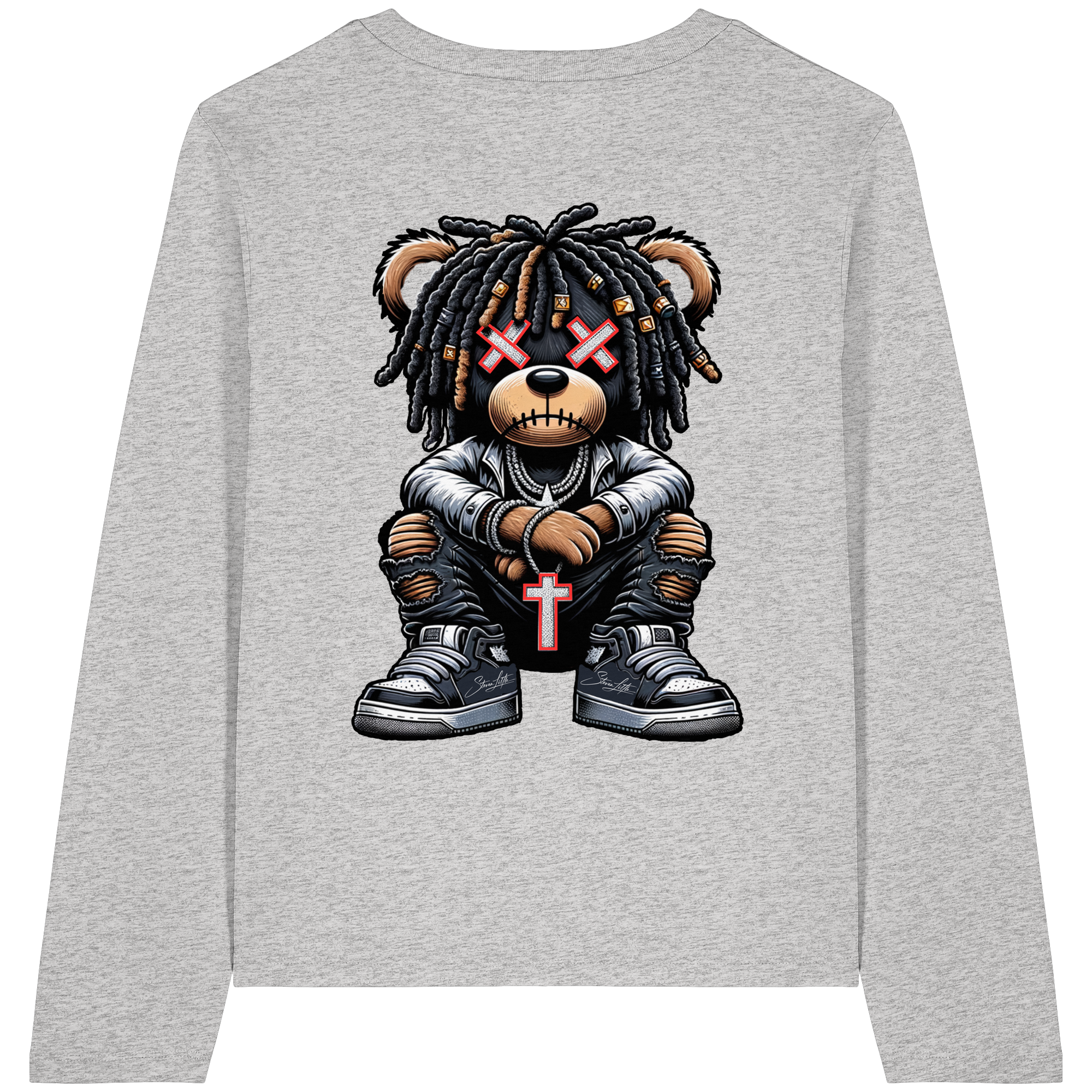 Bad Ass Teddy - Womens Organic Longsleeve