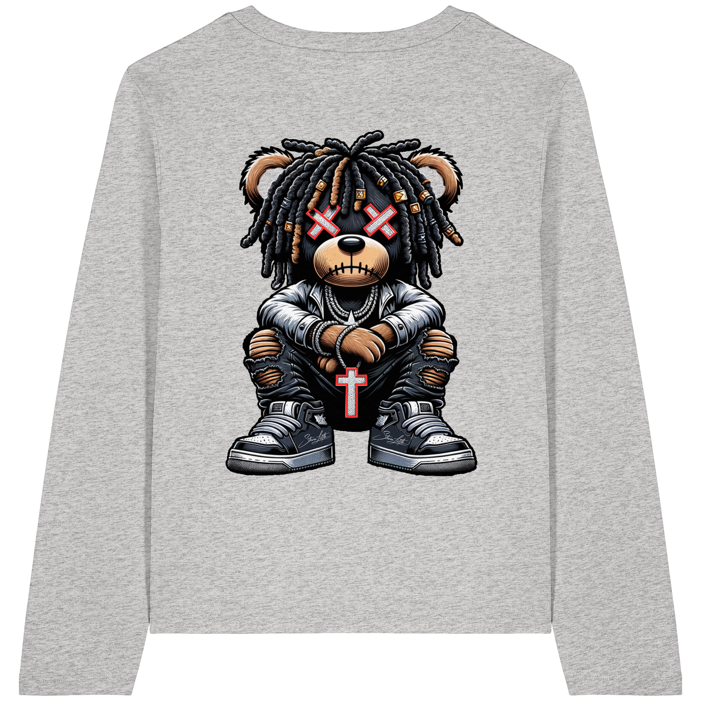 Bad Ass Teddy - Womens Organic Longsleeve