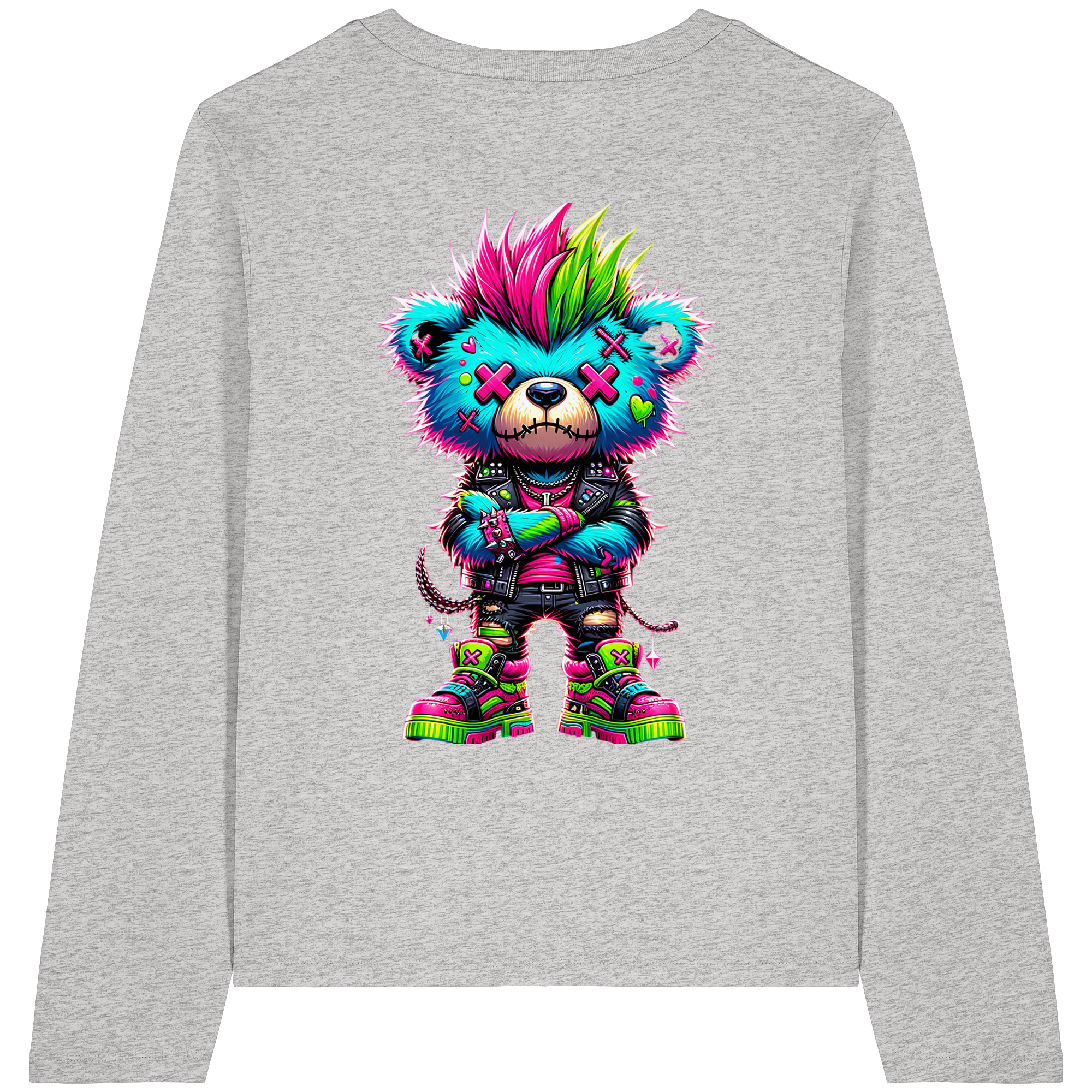 Punk Neon Teddy - Womens Organic Longsleeve