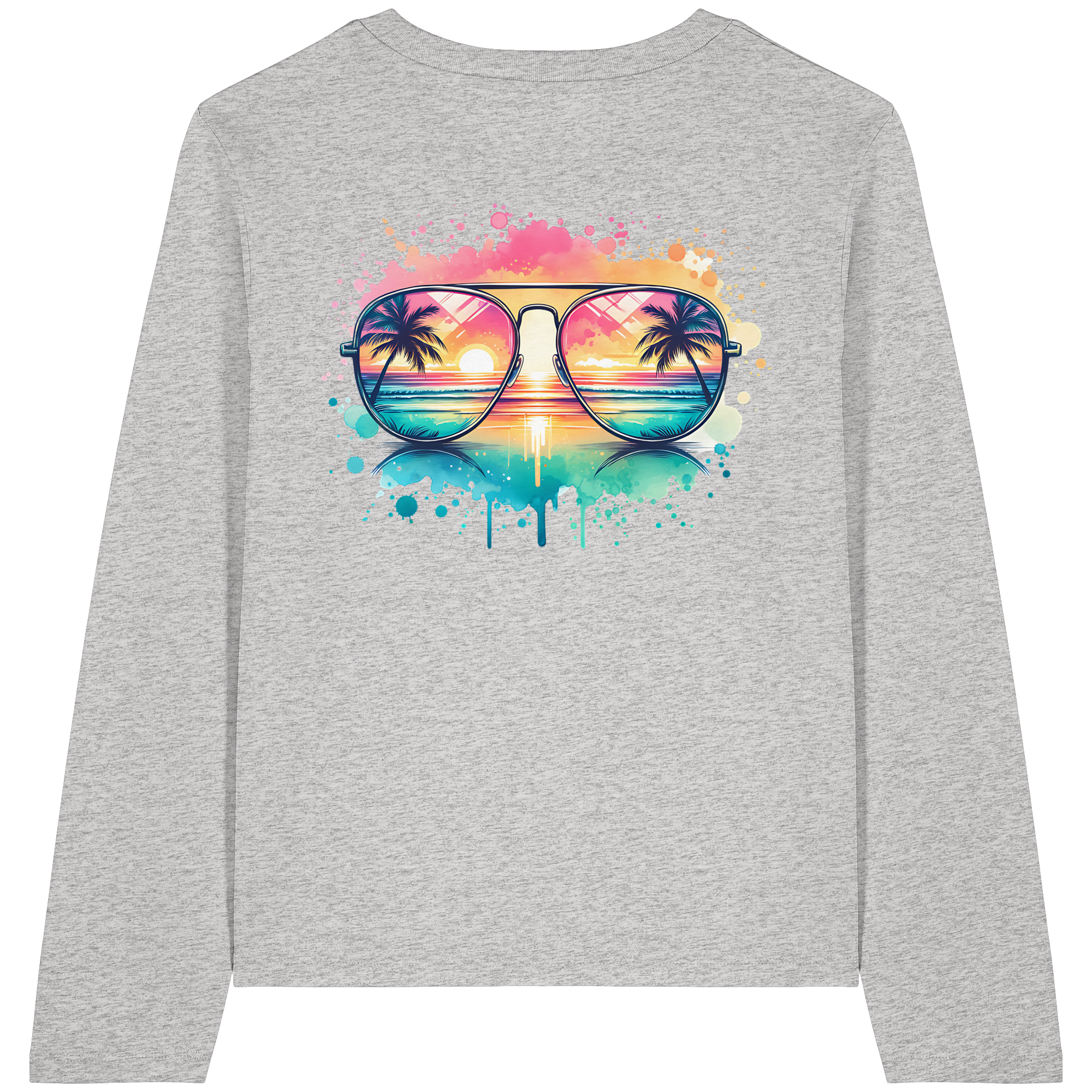 Tropical Sunset Glasses - Womens Organic Longsleeve