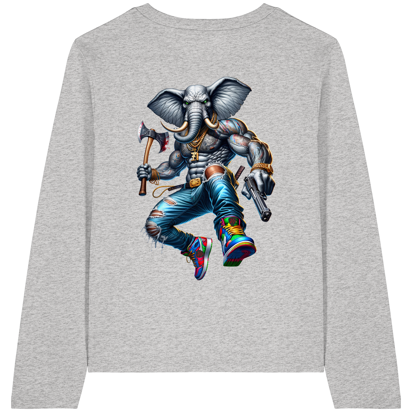Street King Elefant - Womens Organic Longsleeve