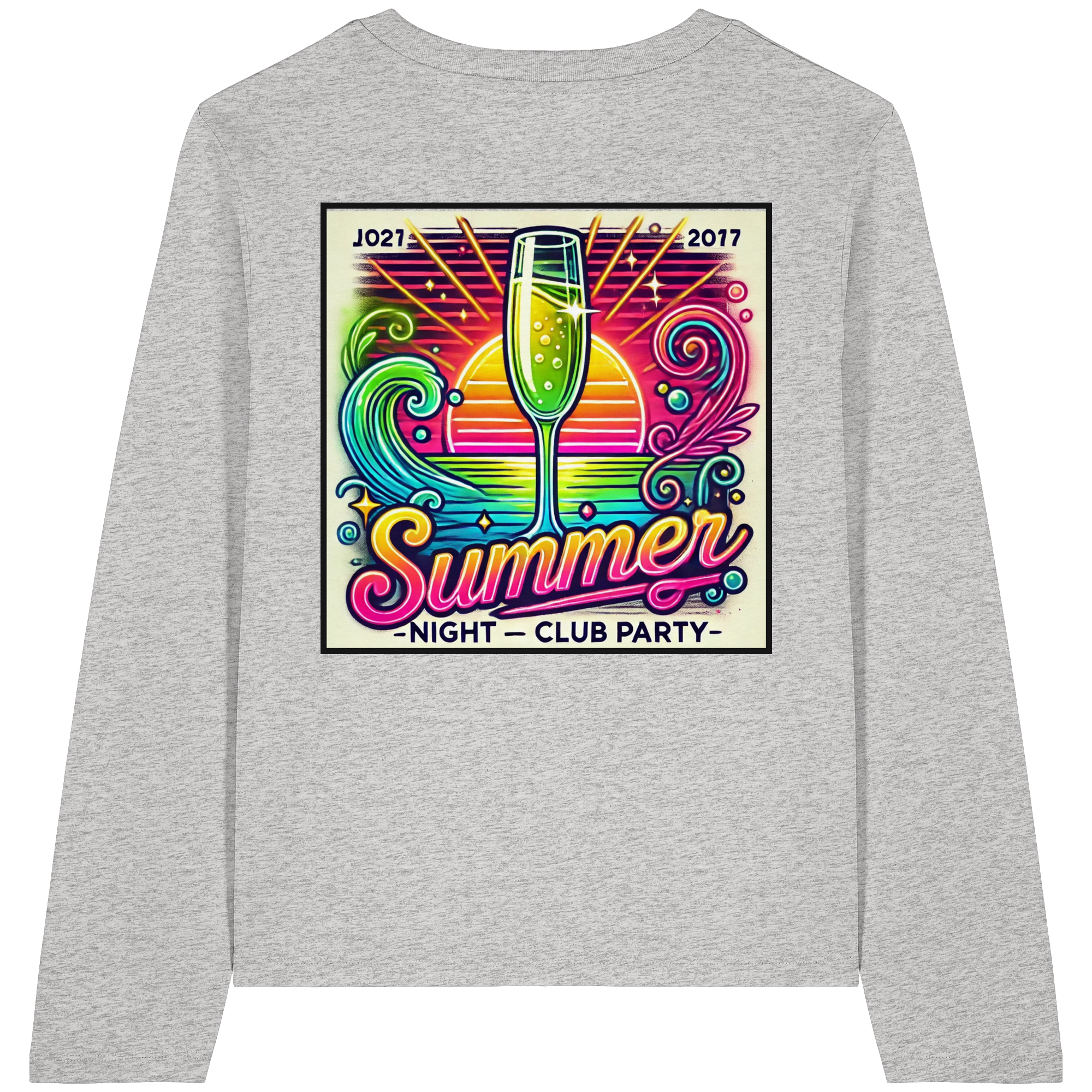 Ambiance de fête estivale - T-shirt bio à manches longues pour femme