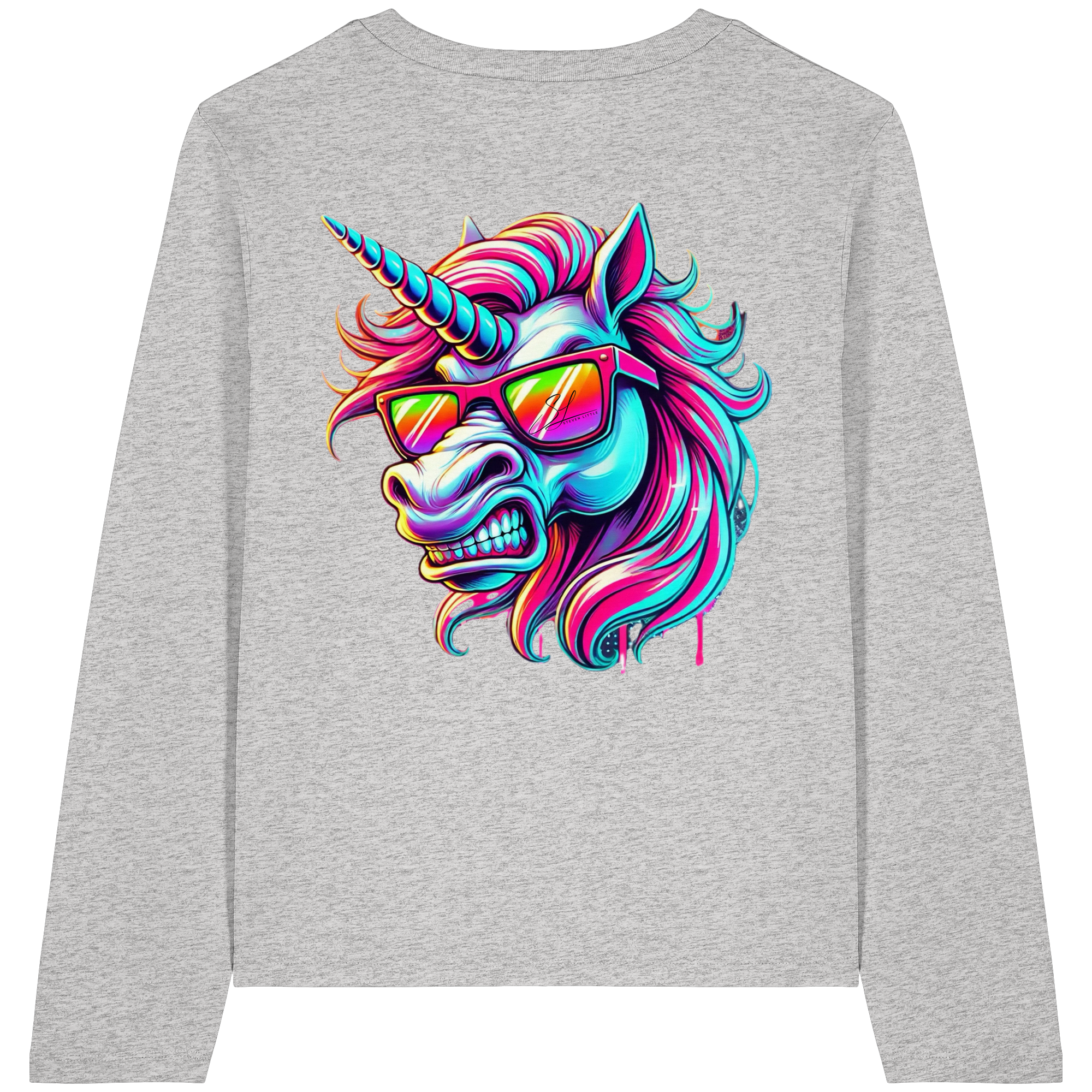 Funky Unicorn - T-shirt bio à manches longues pour femme