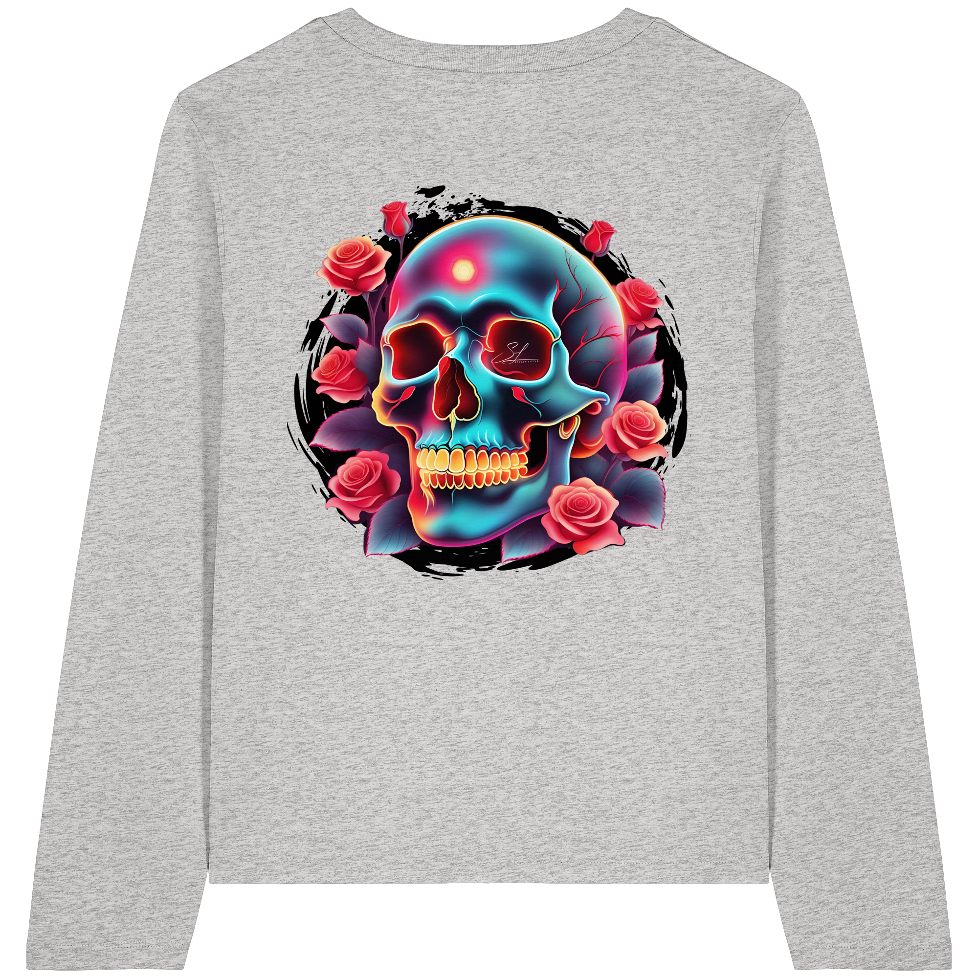 Glow Skull - T-shirt bio à manches longues pour femme