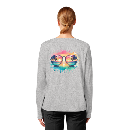 Tropical Sunset Glasses - Womens Organic Longsleeve