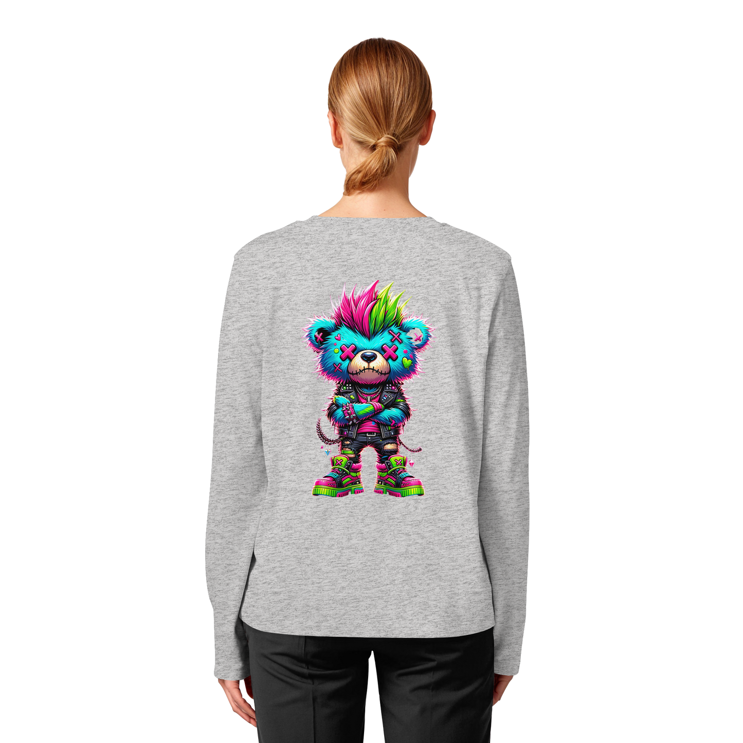 Punk Neon Teddy - Womens Organic Longsleeve