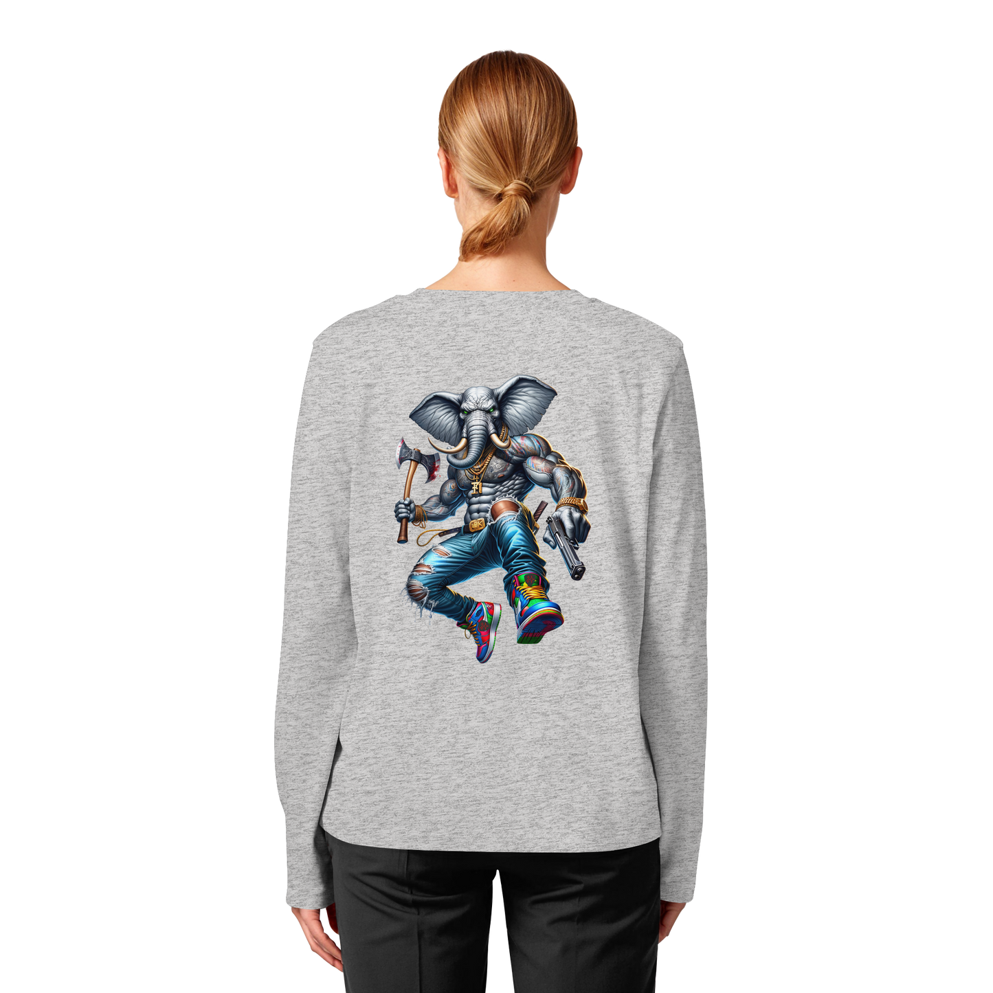 Elephant Warrior - Womens Organic Longsleeve
