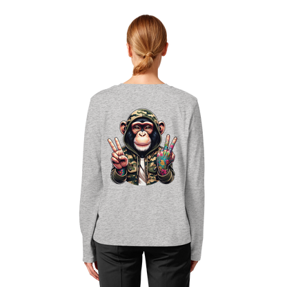 Jungle Ink Monkey - T-shirt bio à manches longues pour femme