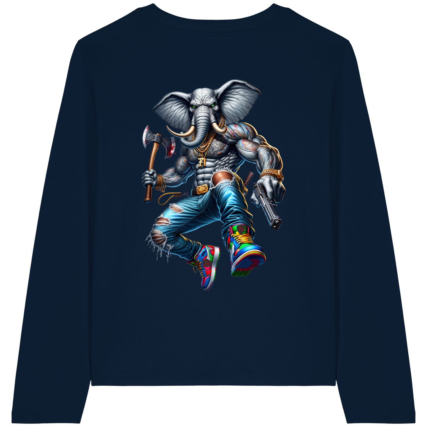 Street King Elefant - Womens Organic Longsleeve