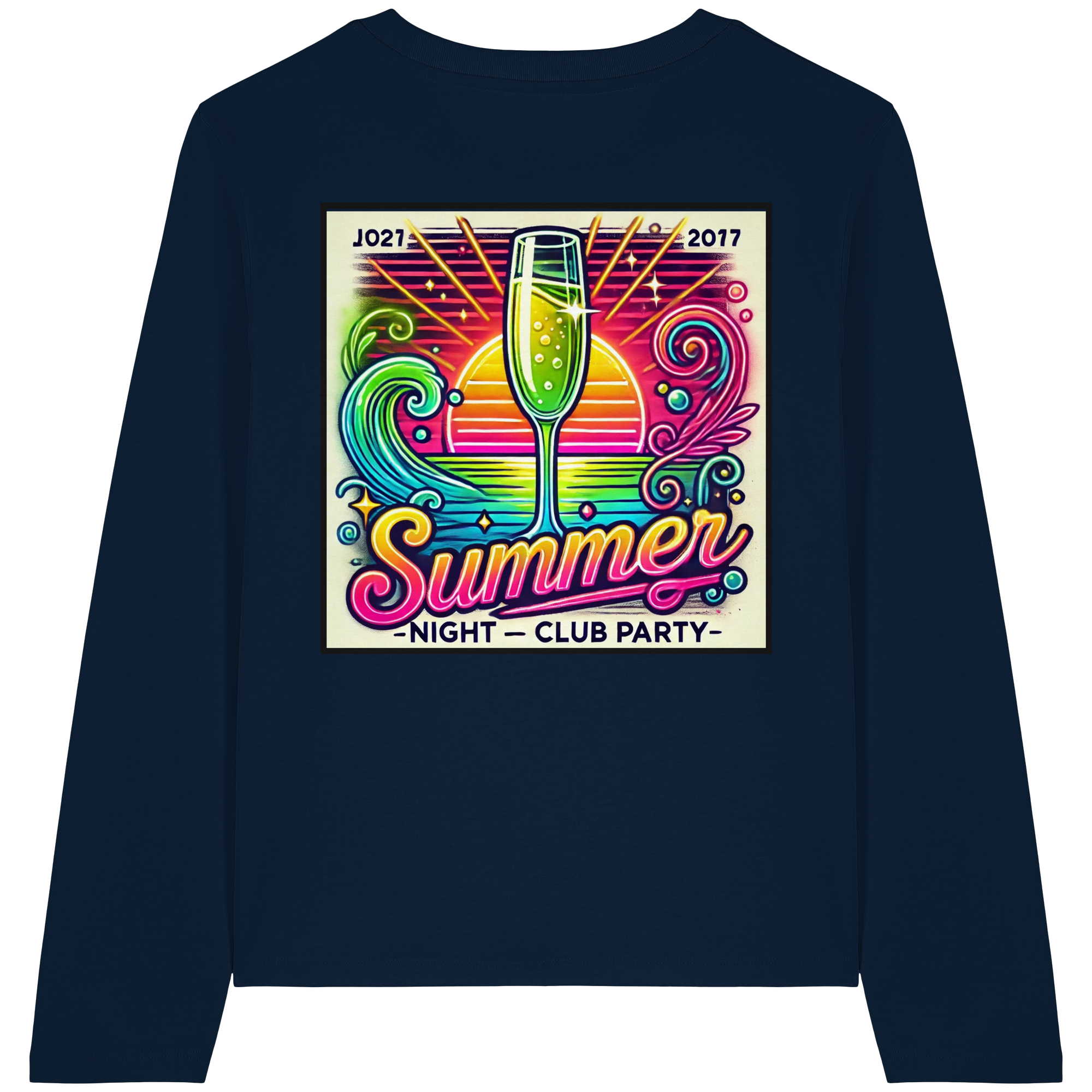 Ambiance de fête estivale - T-shirt bio à manches longues pour femme