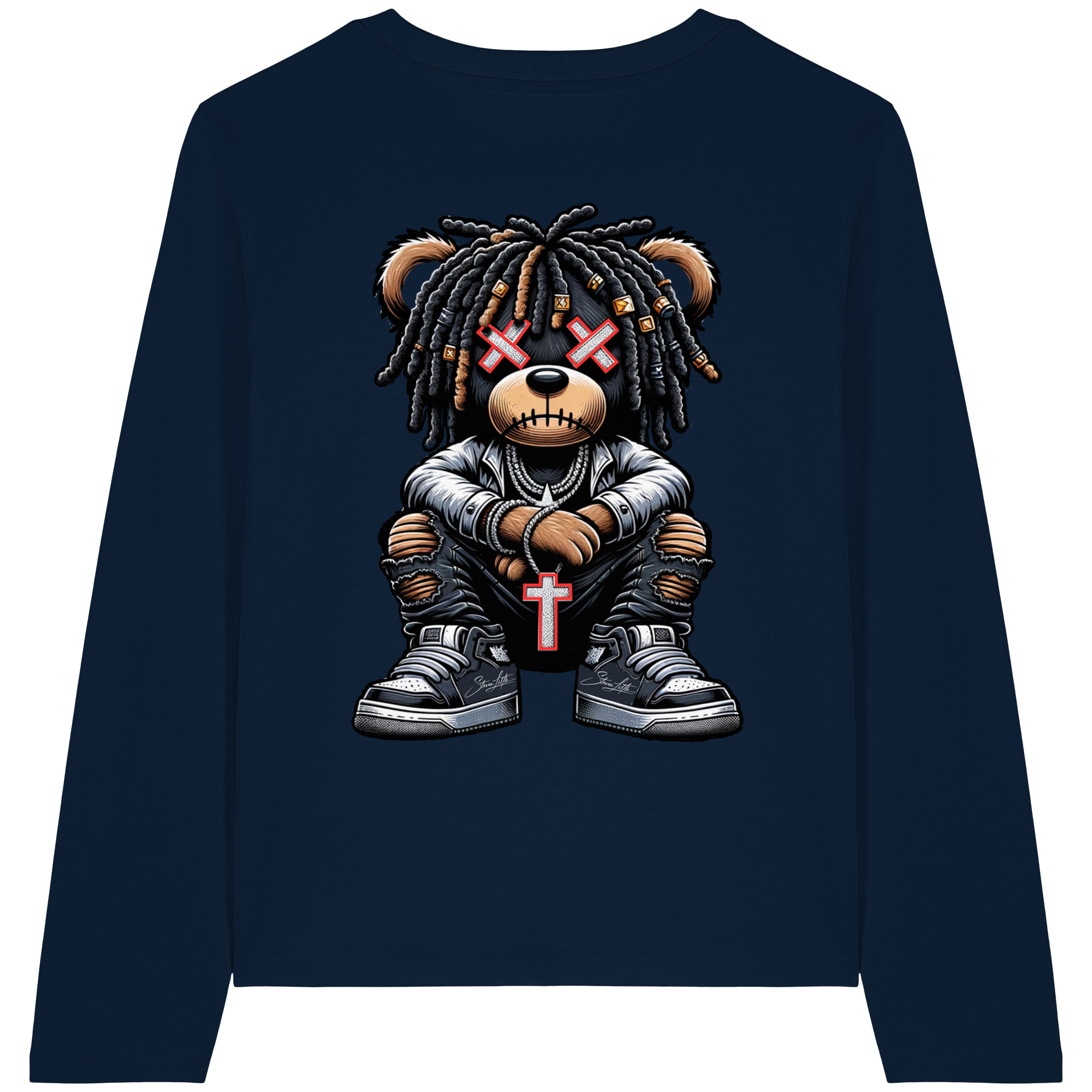 Bad Ass Teddy - Womens Organic Longsleeve