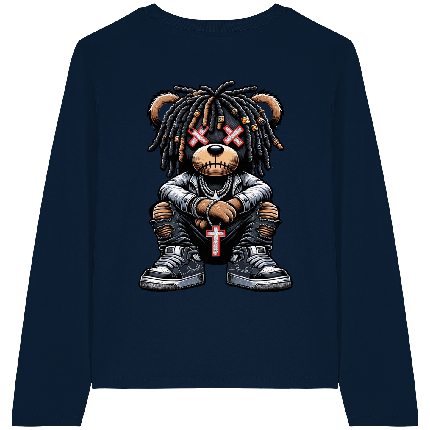 Bad Ass Teddy - Womens Organic Longsleeve