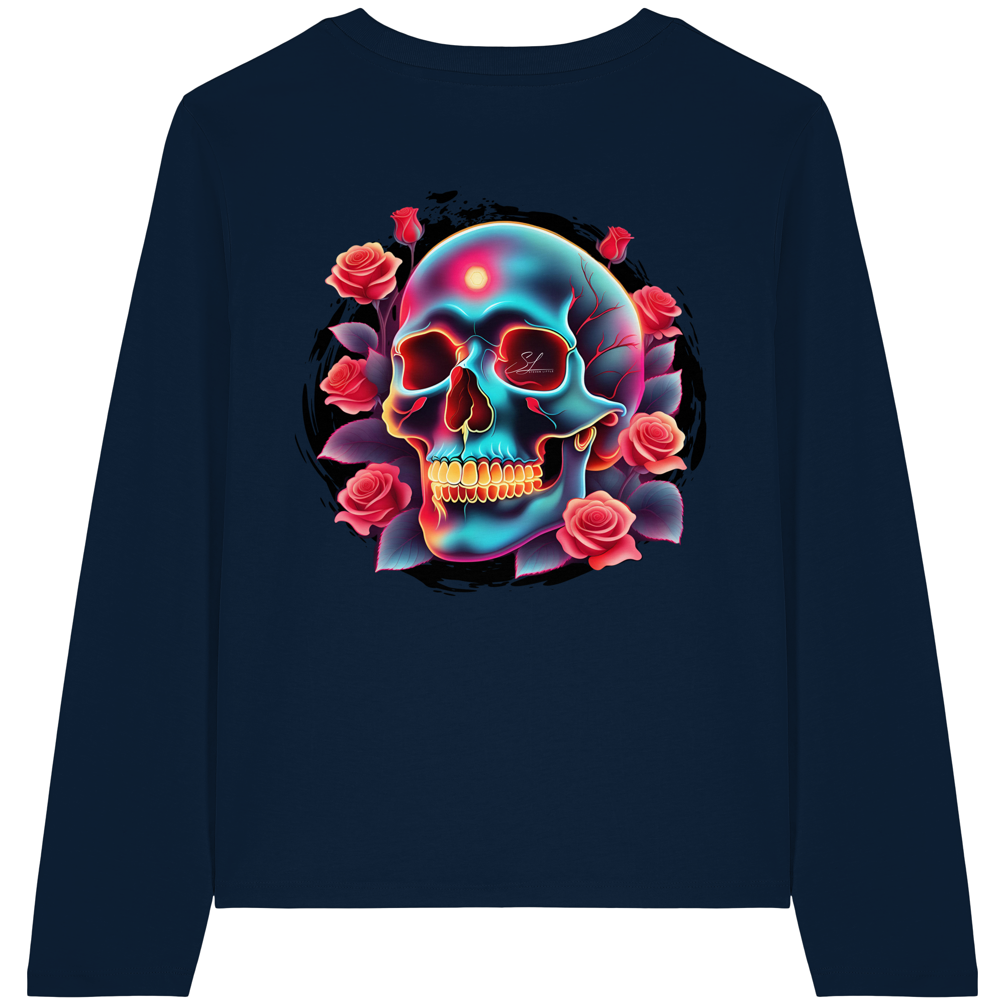 Glow Skull - T-shirt bio à manches longues pour femme