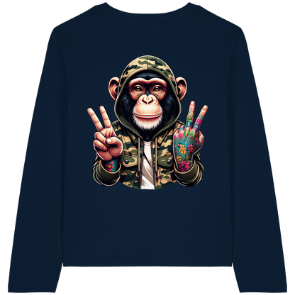 Jungle Ink Monkey - T-shirt bio à manches longues pour femme