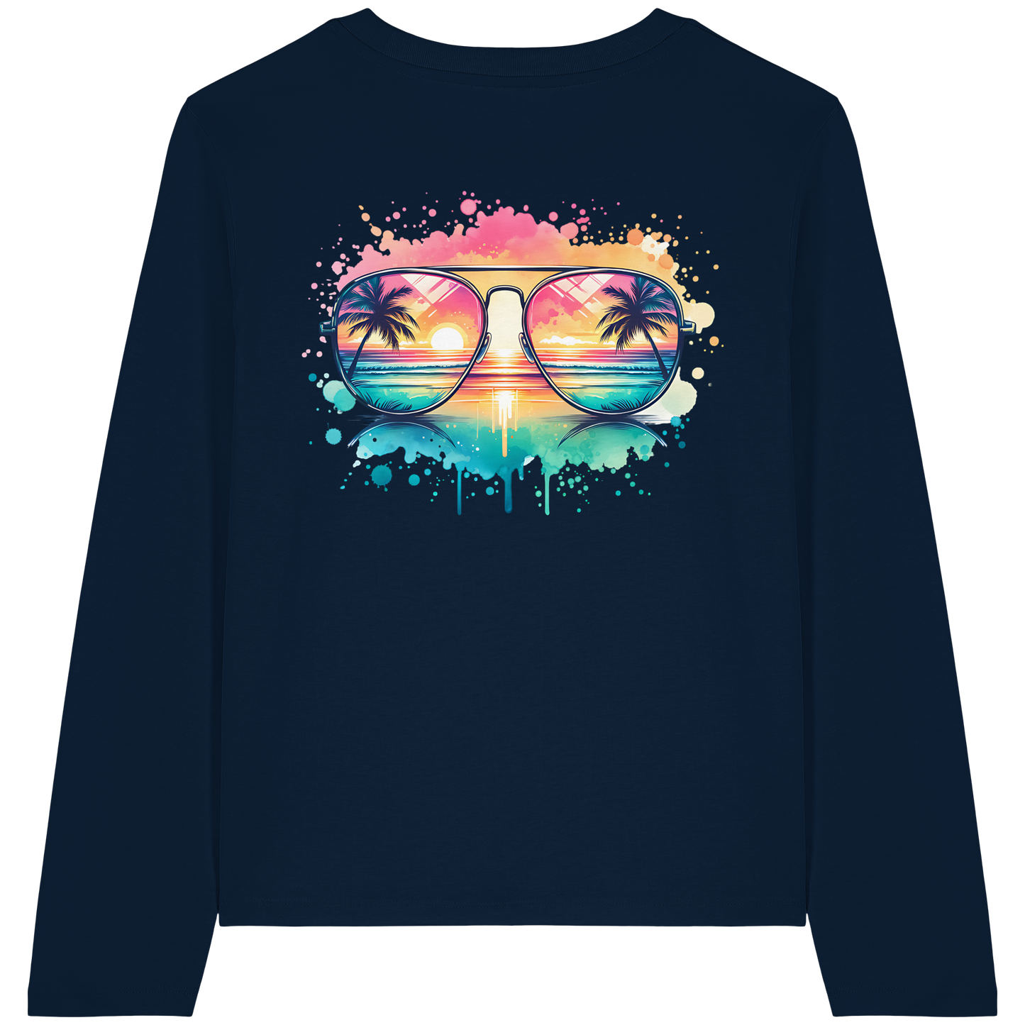 Tropical Sunset Glasses - Womens Organic Longsleeve