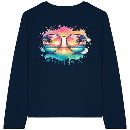 Tropical Sunset Glasses - Womens Organic Longsleeve