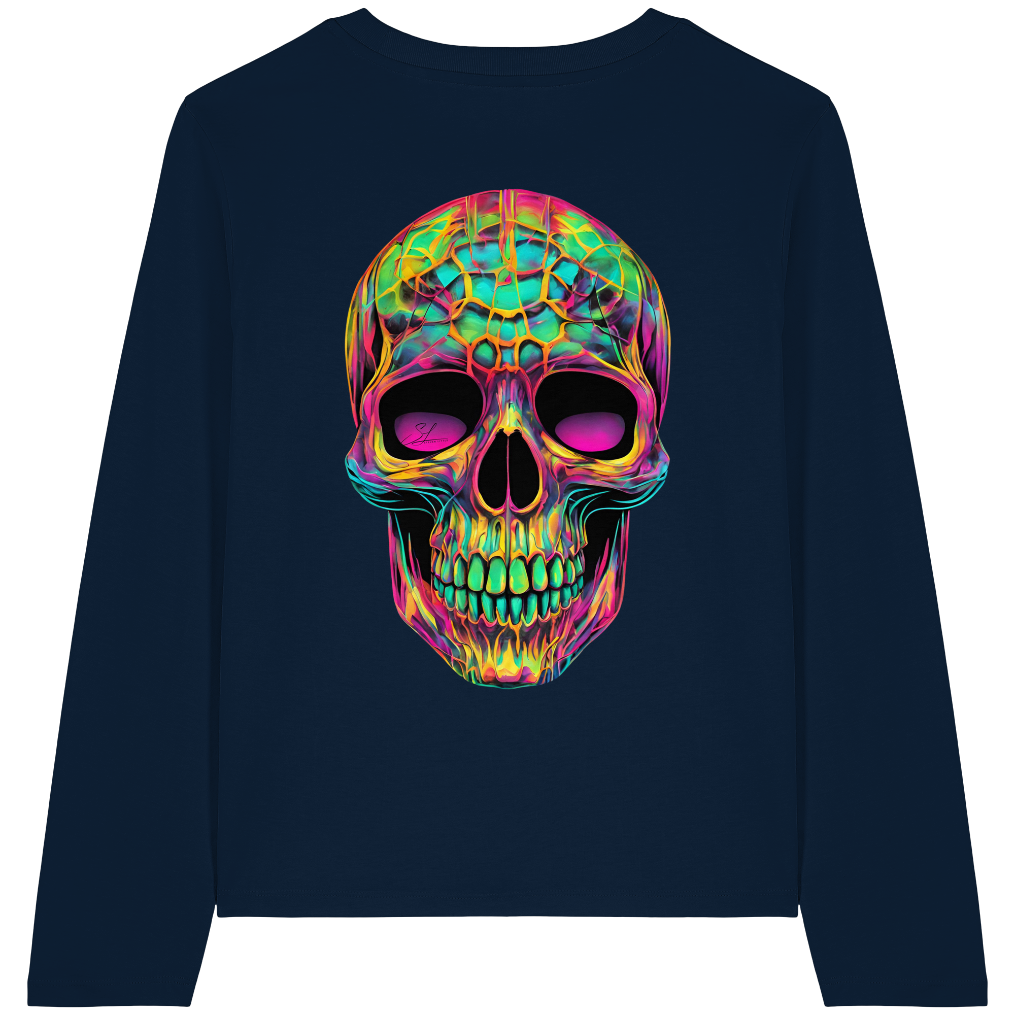 Psychedelic Skull - Womens Organic Longsleeve