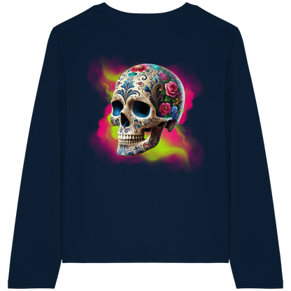 Floral Skull - Womens Organic Longsleeve