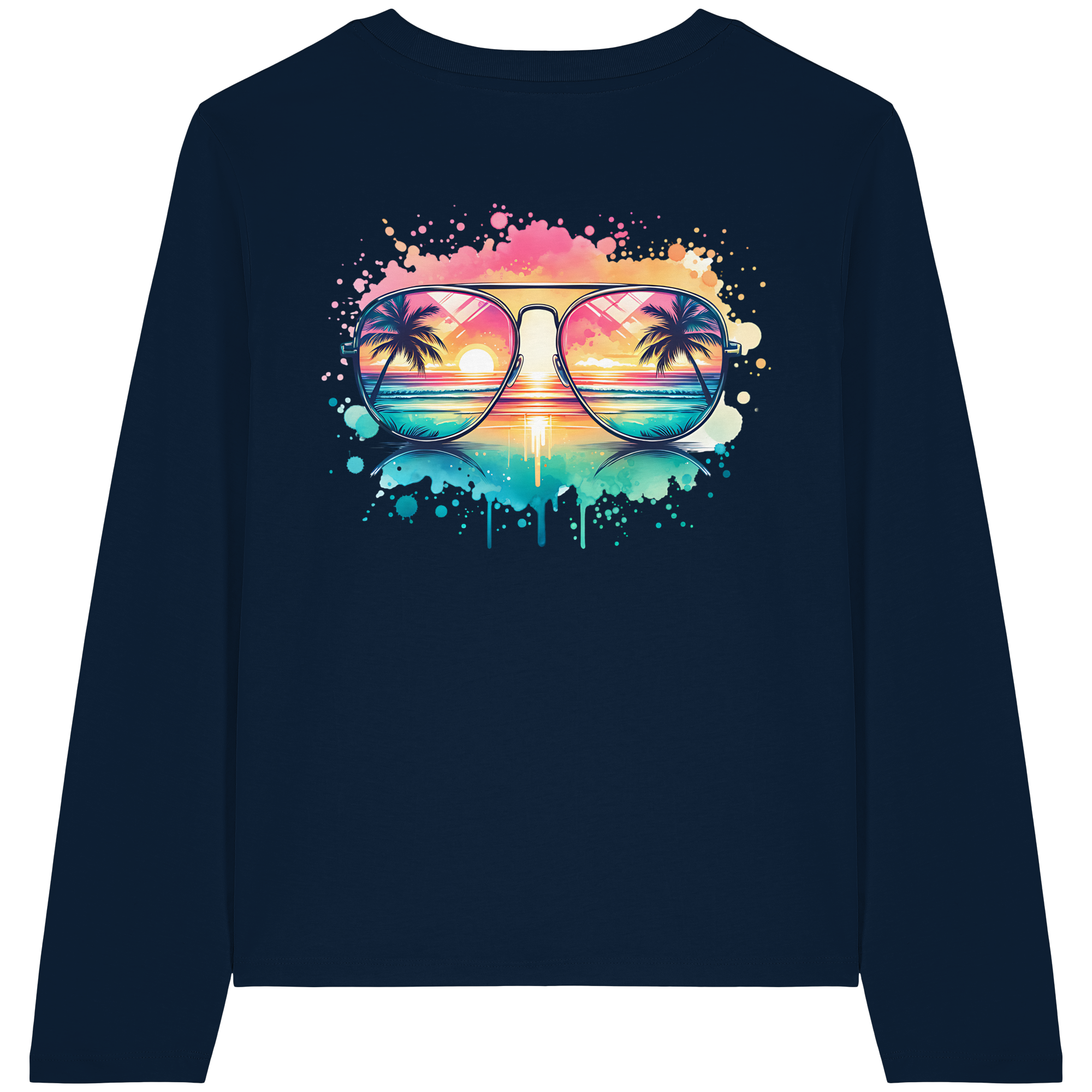 Tropical Sunset Glasses - Womens Organic Longsleeve