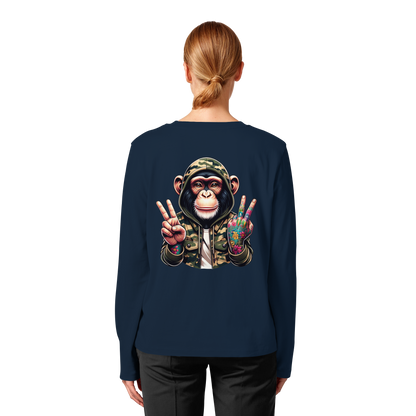 Jungle Ink Monkey - T-shirt bio à manches longues pour femme