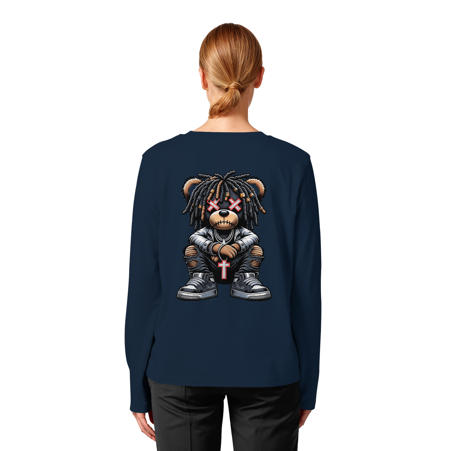 Bad Ass Teddy - Womens Organic Longsleeve