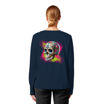 Floral Skull - Womens Organic Longsleeve