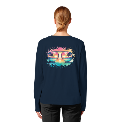 Tropical Sunset Glasses - Womens Organic Longsleeve