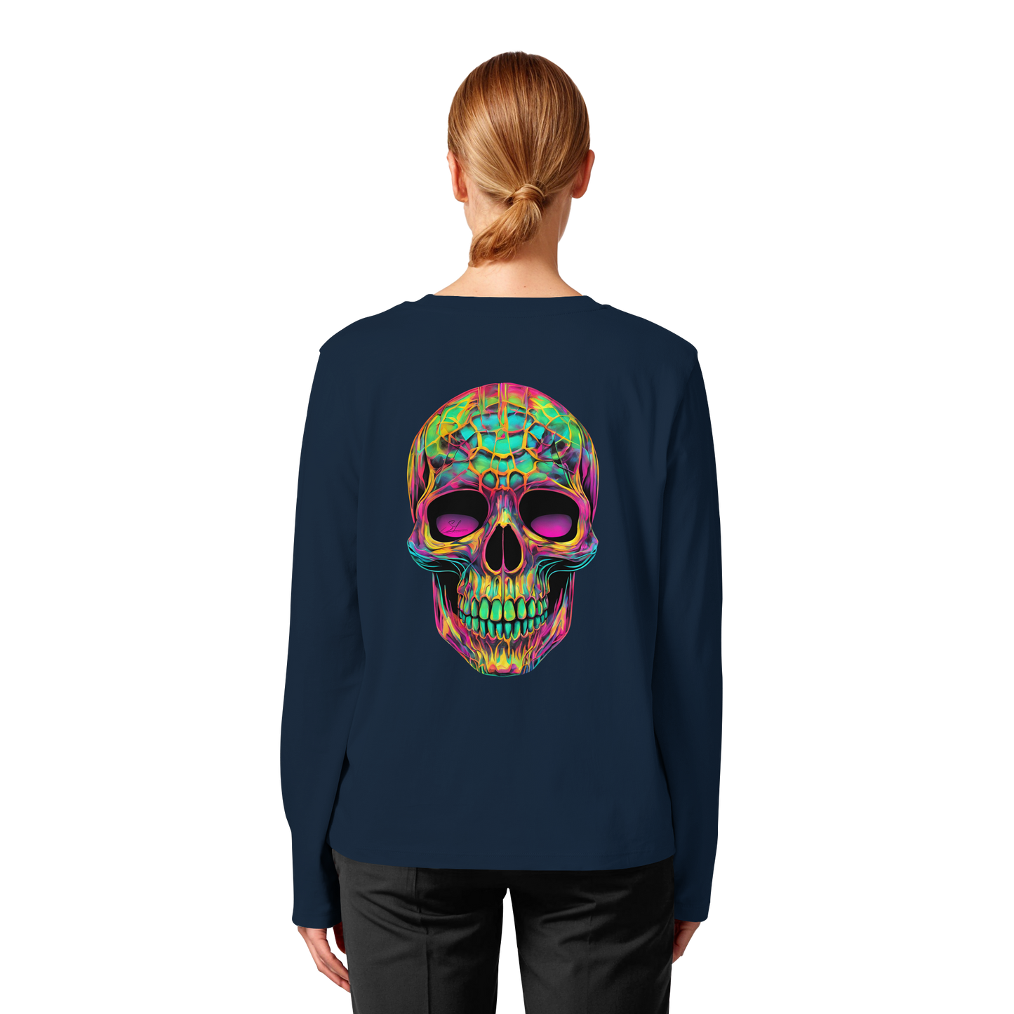 Psychedelic Skull - Womens Organic Longsleeve