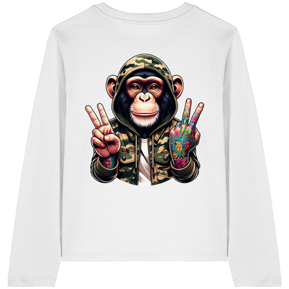 Jungle Ink Monkey - T-shirt bio à manches longues pour femme