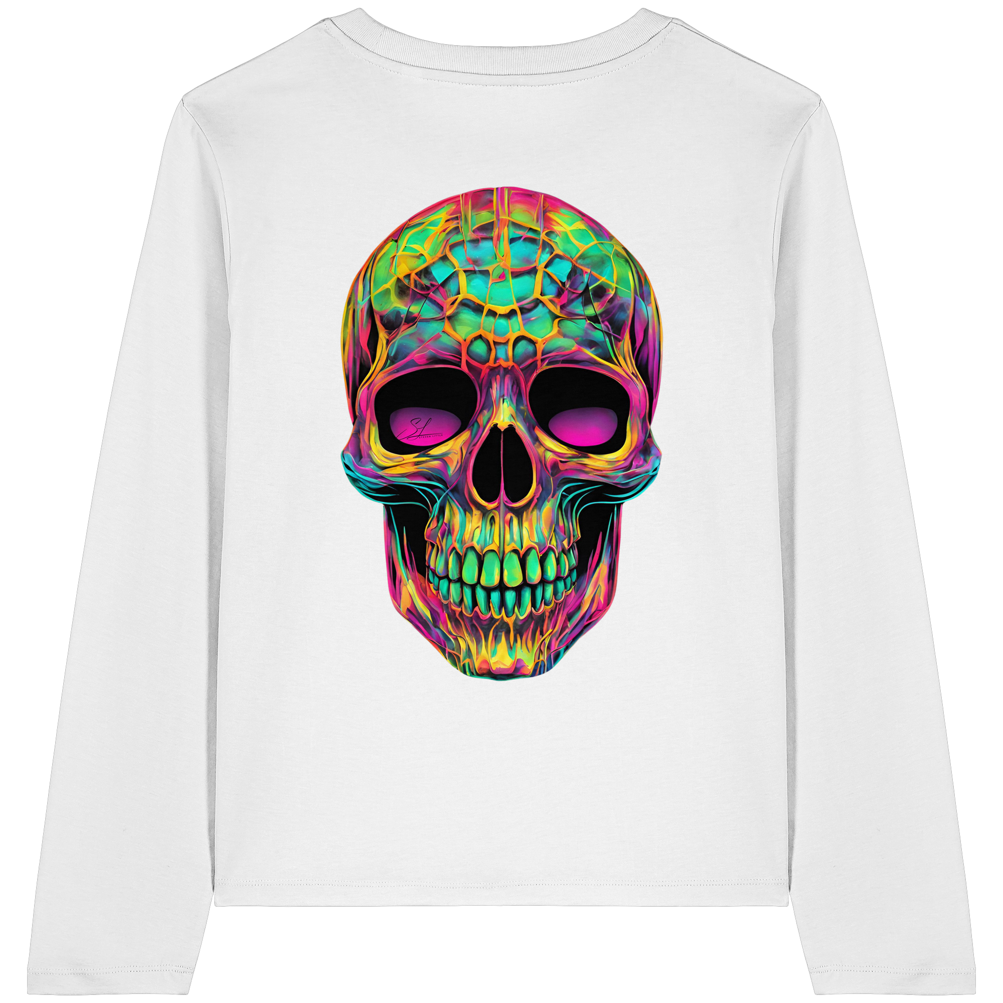 Psychedelic Skull - Womens Organic Longsleeve