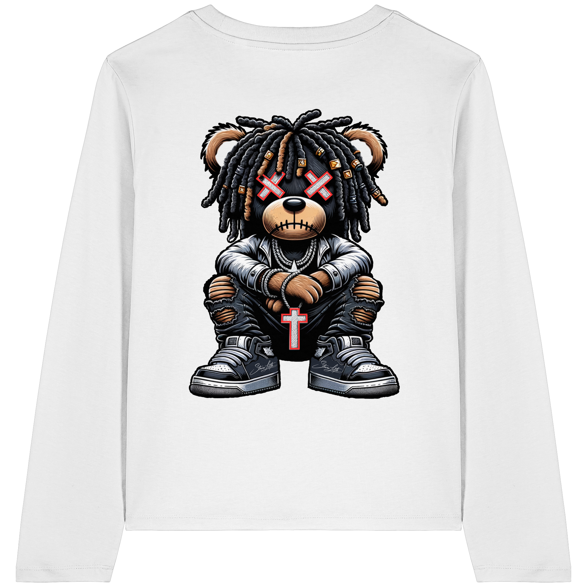 Bad Ass Teddy - Womens Organic Longsleeve