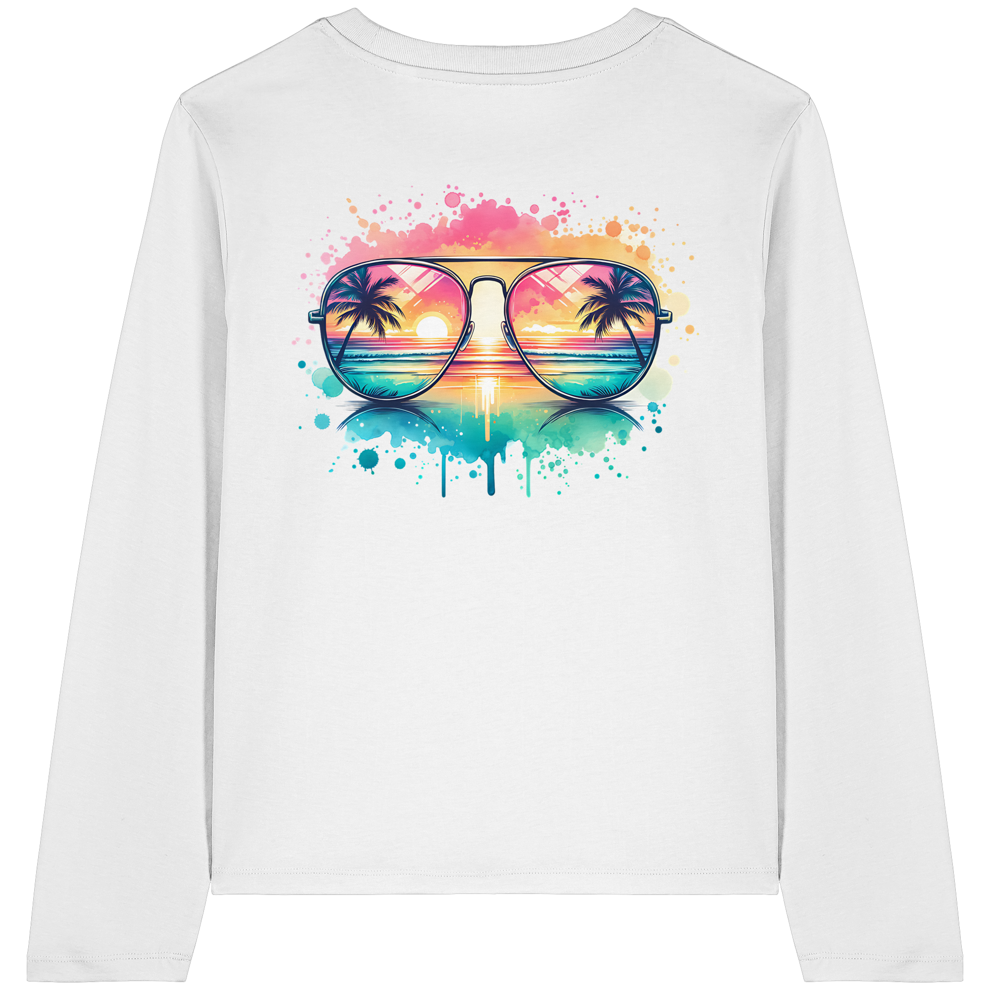 Tropical Sunset Glasses - Womens Organic Longsleeve