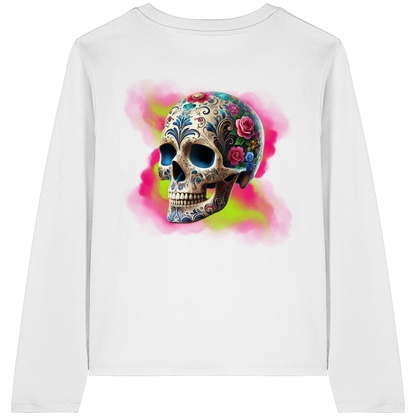 Floral Skull - Womens Organic Longsleeve