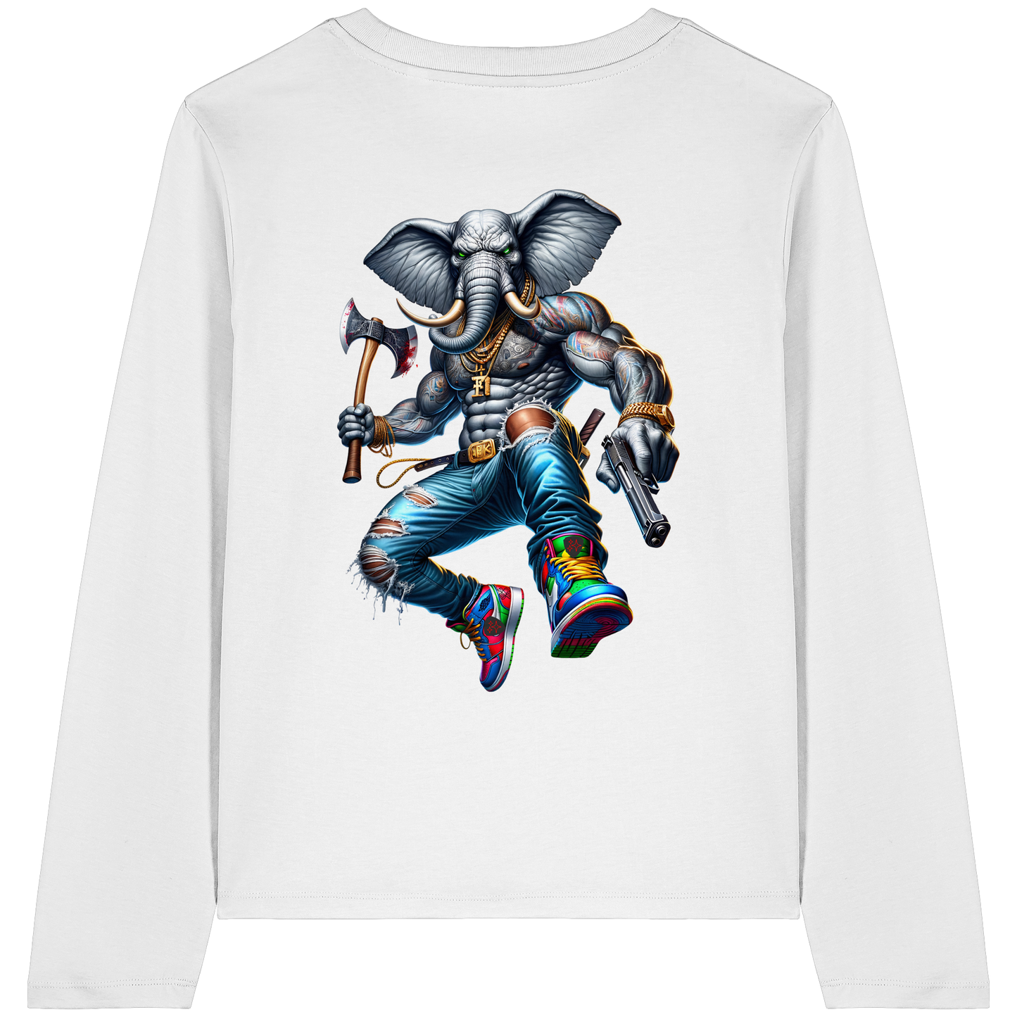 Street King Elefant - Womens Organic Longsleeve