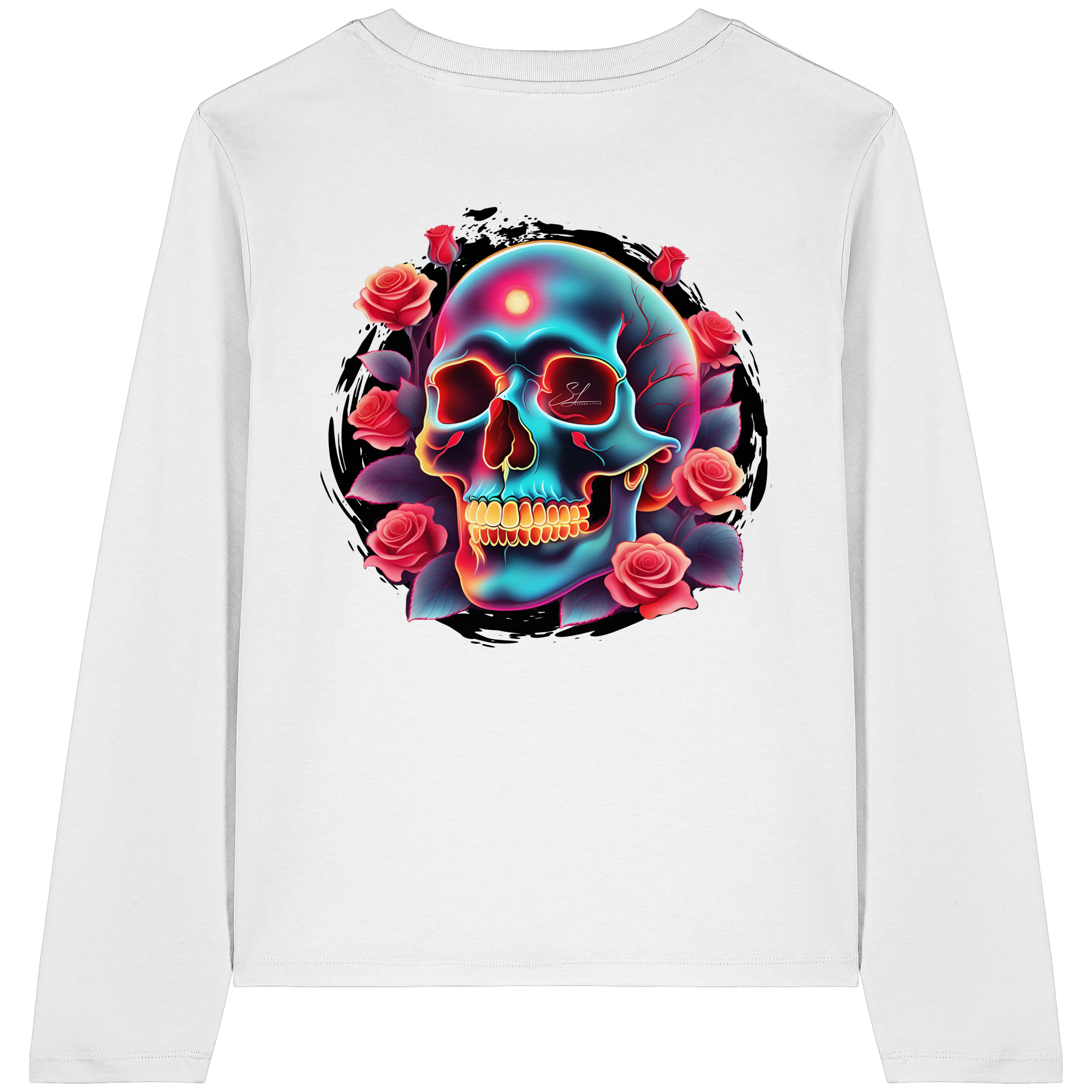 Glow Skull - T-shirt bio à manches longues pour femme