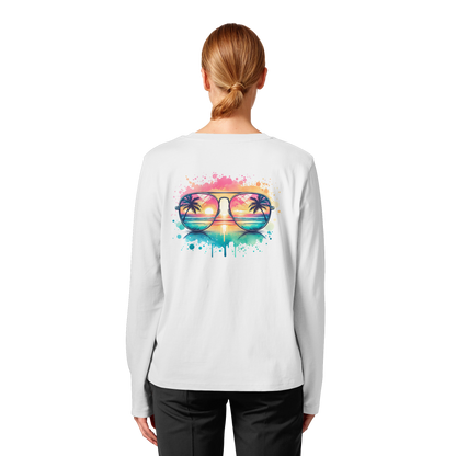 Tropical Sunset Glasses - Womens Organic Longsleeve