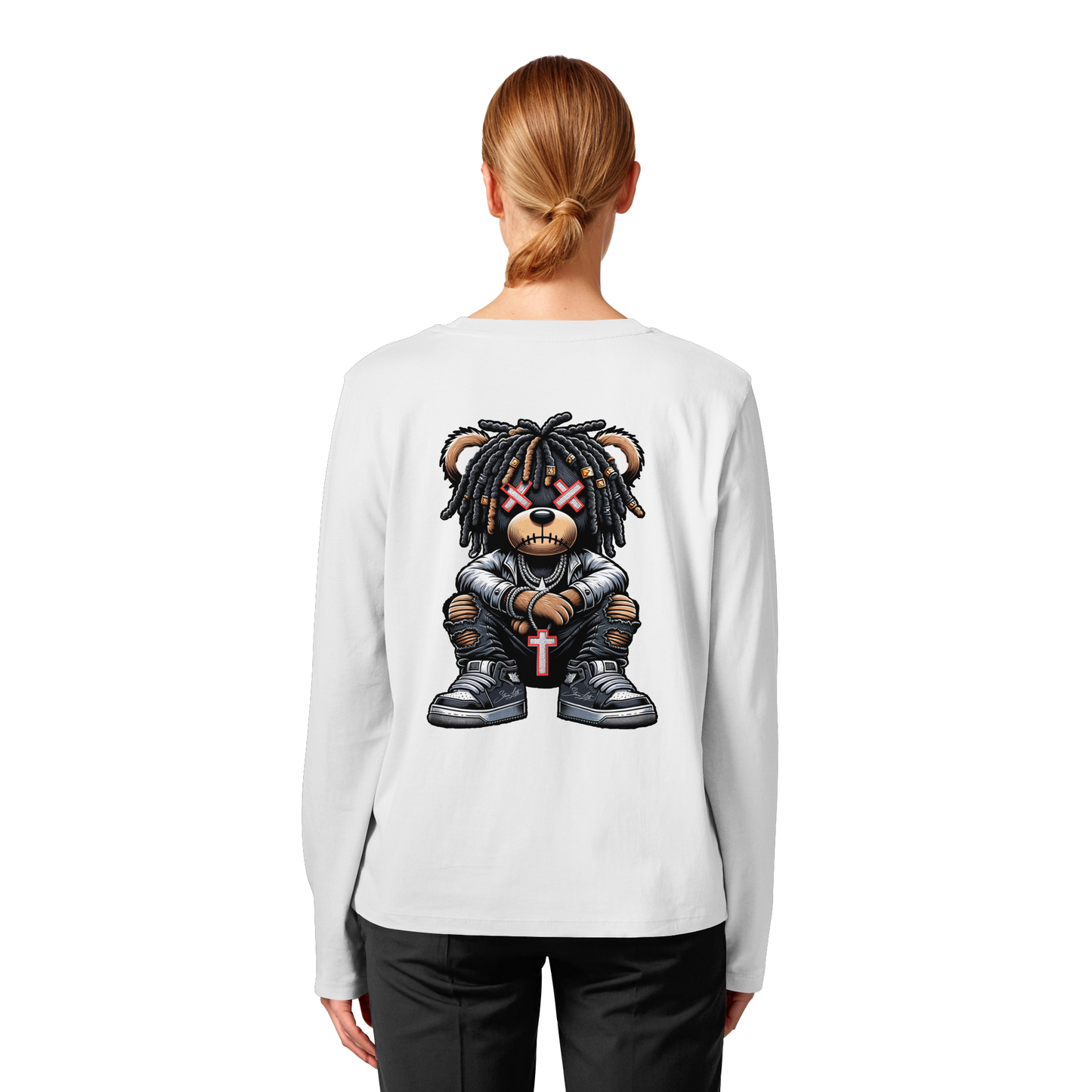 Bad Ass Teddy - Womens Organic Longsleeve