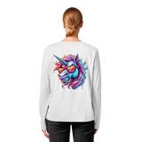Funky Unicorn - T-shirt bio à manches longues pour femme
