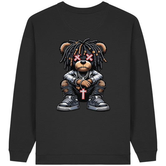 Badass Teddy - Womens Organic Oversized Sweatshirt