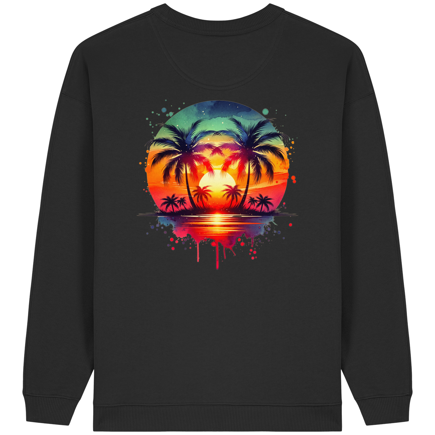 Tropical Sunset - Womens Organic Oversized Sweatshirt